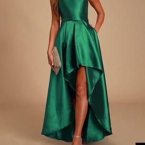 Emerald green high-low gown